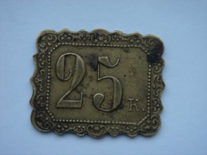 Жетон квадратный "25к"
