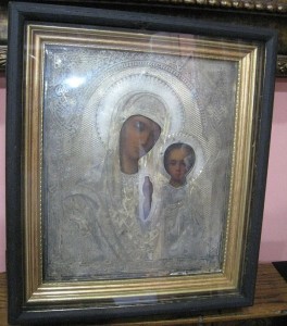 Икона Богородицы Казанская, оклад серебро 84 пр. Продажа.