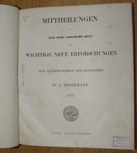 А. Петерман. География с картами. 1855 г.Подпись П. Чихачева