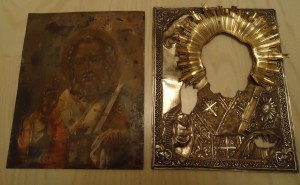 Николай (судовой?) на металле в серебре 84