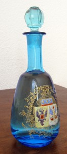 Графин голубое стекло,эмаль. Франко русский союз 1891 - 1893