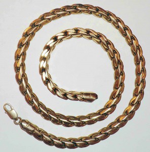 Цепь двойная панцирная-750проба-150,55г-56см