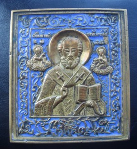 Николай Чудотворец, пластика 11х10 см Эмаль