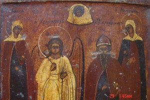 Икона Ангел Хранитель и трое избранных Святых.