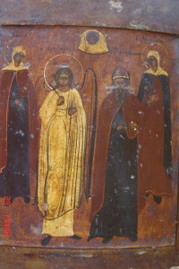 Икона Ангел Хранитель и трое избранных Святых.