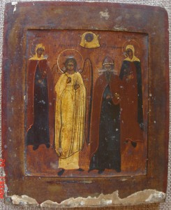 Икона Ангел Хранитель и трое избранных Святых.