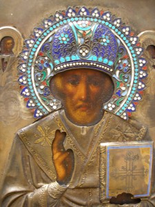 Николай Угодник серебро эмаль.