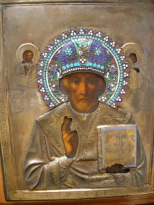 Николай Угодник серебро эмаль.