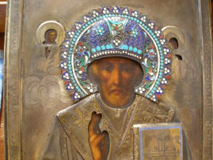 Николай Угодник серебро эмаль.