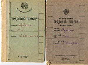 Трудовой список.