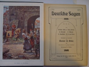 Большая старая красивая книга Deutsche Sаgen
