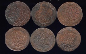 5 КОПЕЕК 1758 - 1762 гг. Елизавета.