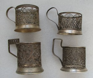 Подстаканники, скань.