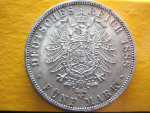 5 марок Пруссия 1888 г.