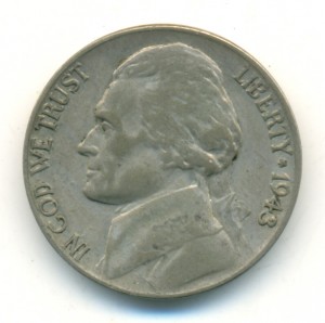 США. 5 центов 1943 Р. Uncirculated.