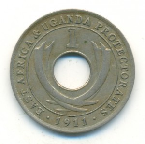 Протектораты Восточная Африка и Уганда. 1 цент 1911 года. XF