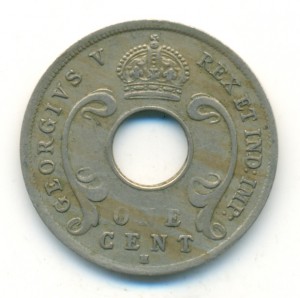 Протектораты Восточная Африка и Уганда. 1 цент 1911 года. XF