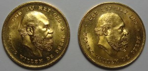 Золото . 10 Гульденов Нидерланды  2 шт.