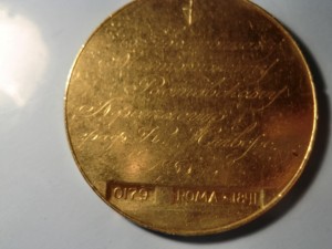 Золотая медаль от графа К. Сиверса