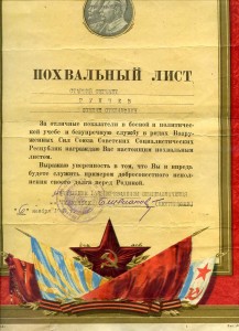 Большая грамота с 10 благодарностями и похвальный лист