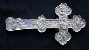 Старинный требный крест из серебра. Россия, Москва, 1802 год