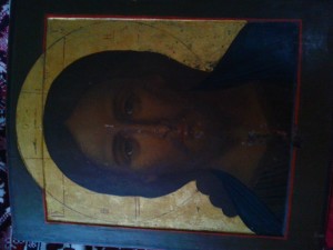 Икона , предположительно 18 в , ковчег , сусалка