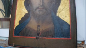 Икона , предположительно 18 в , ковчег , сусалка
