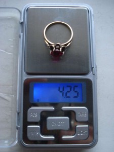 Колечко 875 пробы позолоченное