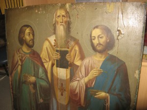 Икона большая. Троя святых.