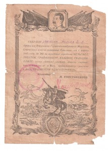 БЛАГОДАРНОСТИ ВГК  кавалеристу!