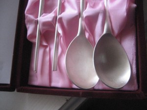 СЕРЕБРО 990 пробы столовый набор для двоих