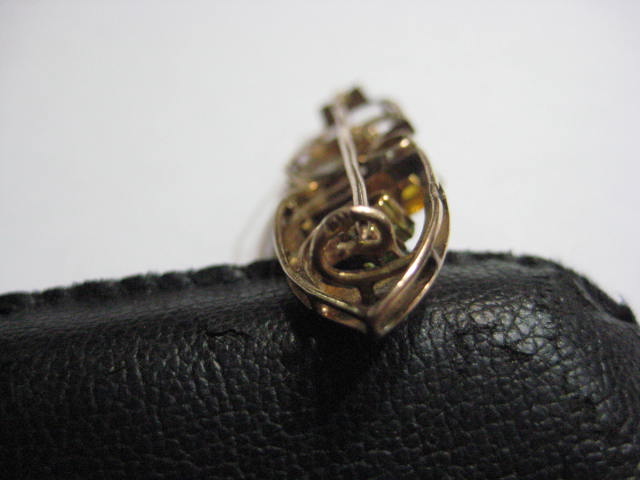 Брошь Демантоиды и Падпараджы 56пр. Русская школа