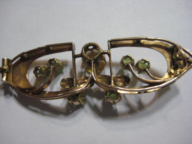 Брошь Демантоиды и Падпараджы 56пр. Русская школа