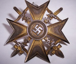 Испанский крест с мечами, в золоте, Юнкер.