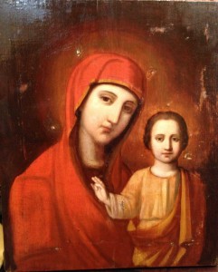 Казанская, кованный оклад