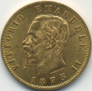 ЗОЛОТО Италия 20 лир с 1809 по 1881 гг