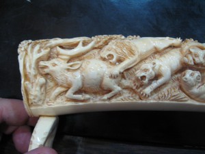 Бивень , Слоновая кость , сцена охоты