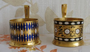 Низкие эмалевые подстаканники