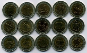 ЮБИЛЕЙ СССР-РФ биметалл, красная книга, флот, рубли 1-3-5