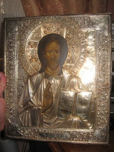 Икона Спас Вседержитель, серебро