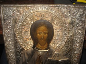 Икона Спас Вседержитель, серебро