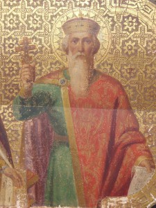 ИКОНА  Александр Невский и Князь Владимир на золоте.