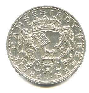 Бремен 5 Марок 1906 г. RARE, Штемпельный Блеск !!!