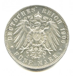 Бремен 5 Марок 1906 г. RARE, Штемпельный Блеск !!!