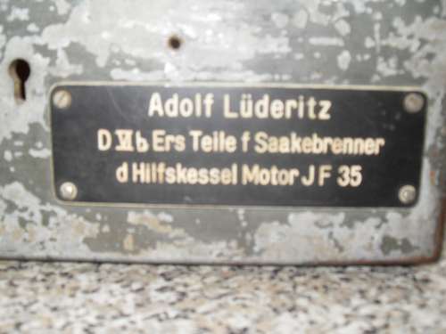ящик с фашистского военного судна ADOLF LUDERITZ