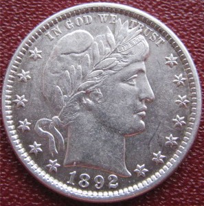 QUARTER DOLLAR  1892 UNC !