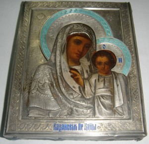Казанская БМ 13 на 11, серебро, эмаль
