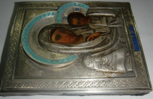 Казанская БМ 13 на 11, серебро, эмаль