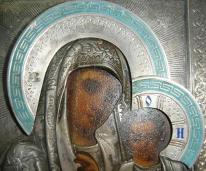 Казанская БМ 13 на 11, серебро, эмаль