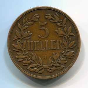 5 HELLER 1909г. DEUTSCH OSTAFRIKA